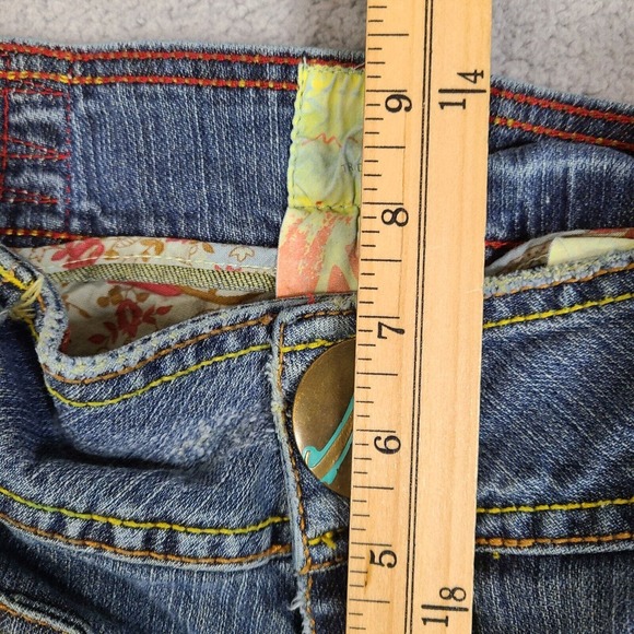 Vintage Marlow‎ Jeans Crop Size 5 Blue Japanese Denim Cotton Blend Snap Button - Picture 13 of 16